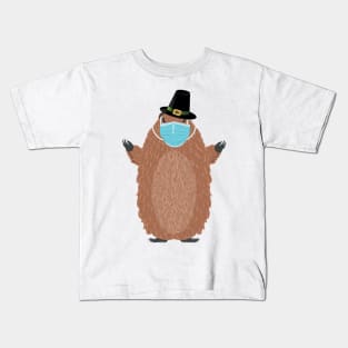 Masked happy groundhog Kids T-Shirt